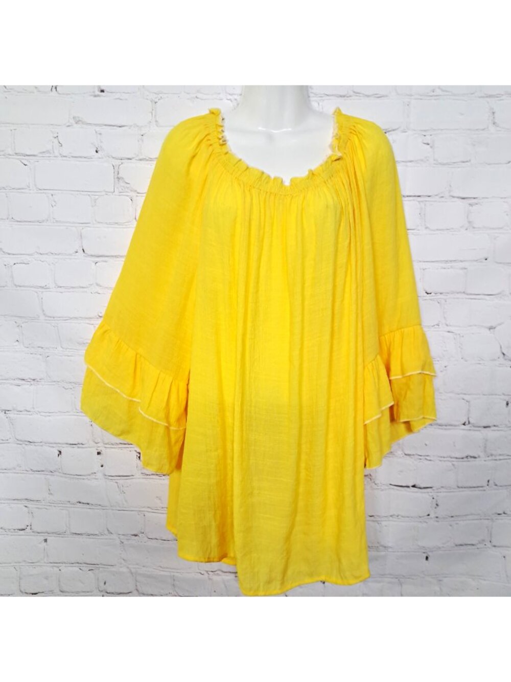 Unique Spectrum Off-Shoulder Ruffle Peasant Bohemian Top Size 2X